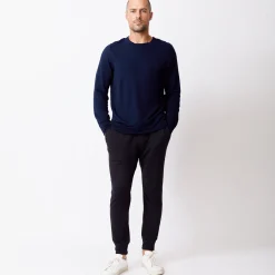 MONROW Supersoft Crew Neck Sweatshirt CLASSICNAVY Fashion