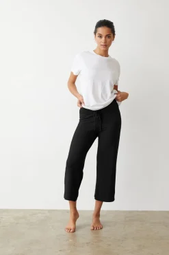 MONROW Supersoft Crop Lounge Pant BLACK Discount