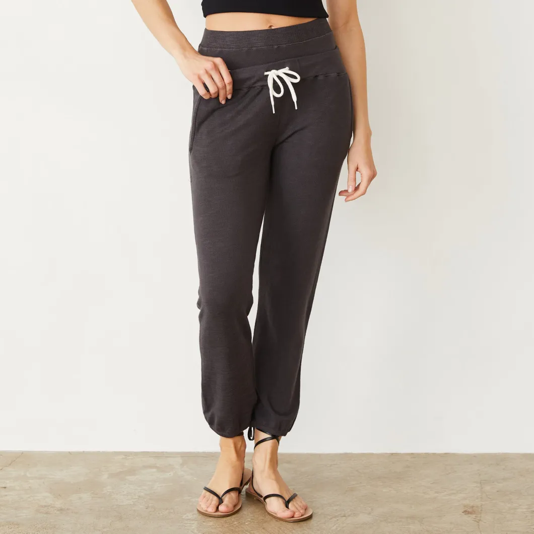 MONROW Supersoft Double Waist Sweat WASHEDBLACK Clearance