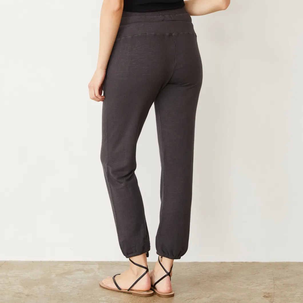 MONROW Supersoft Double Waist Sweat WASHEDBLACK Clearance