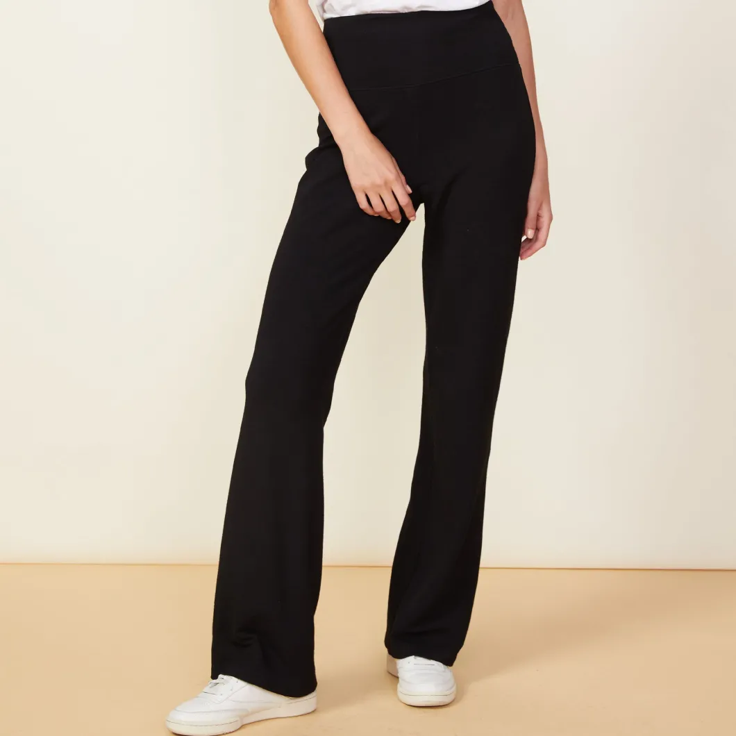 MONROW Supersoft Flare Pant BLACK Flash Sale