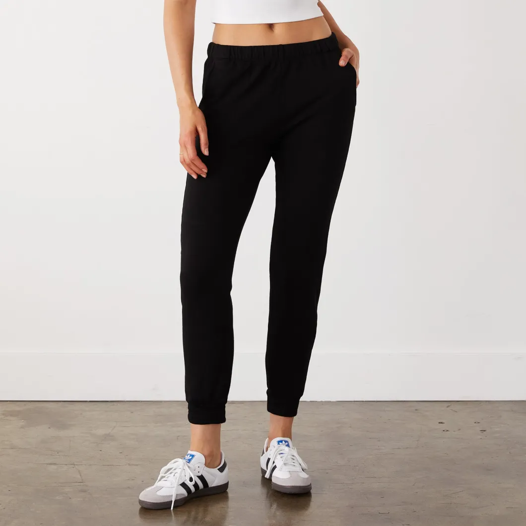 MONROW Supersoft Fleece Womens Jogger BLACK Cheap