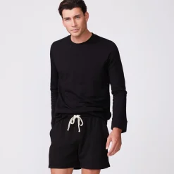 MONROW Supersoft Fleece Crew Neck Sweatshirt BLACK Shop