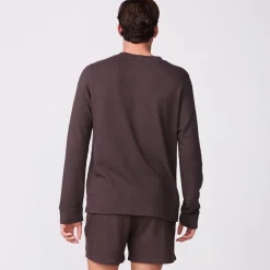 MONROW Supersoft Fleece Crew Neck Sweatshirt COCOA Clearance