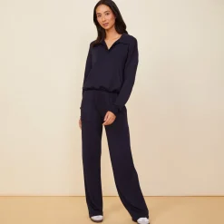 MONROW Supersoft Fleece Polo Sweatshirt NEPTUNE Flash Sale