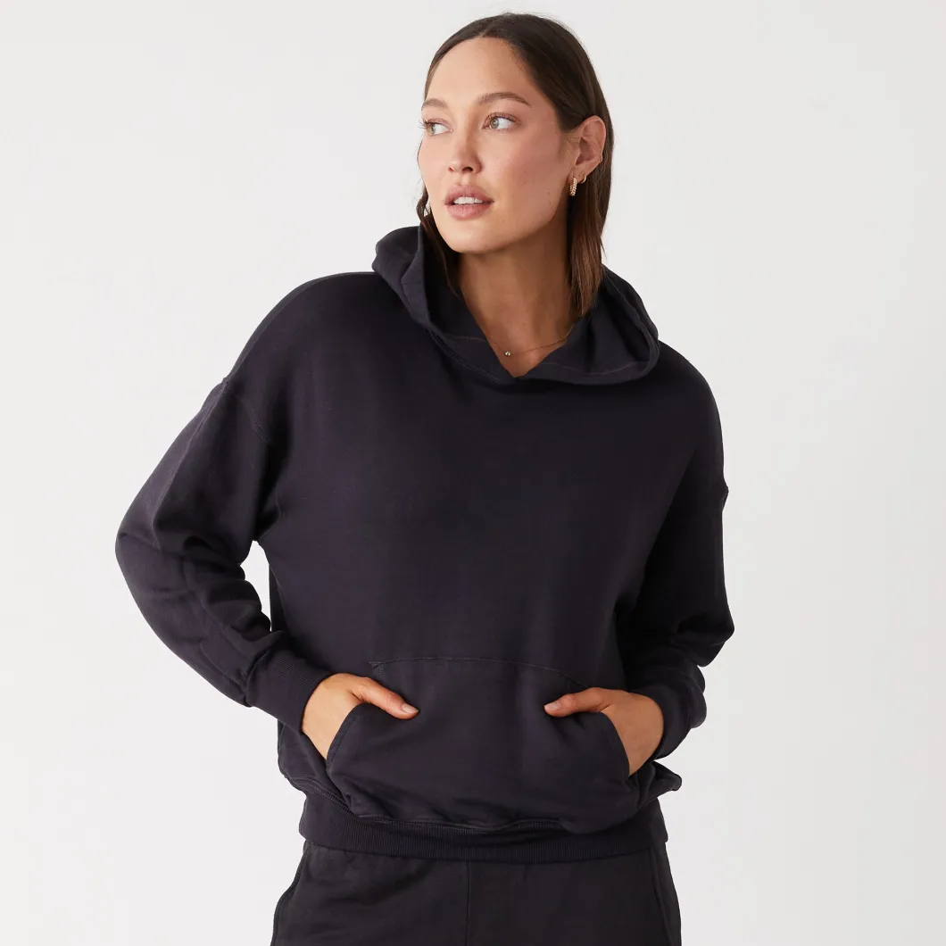MONROW Supersoft Fleece Slouchy Pullover FADEDBLACK Cheap