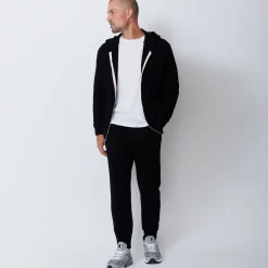 MONROW Supersoft Fleece Zip Up Hoody BLACK Discount