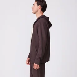 MONROW Supersoft Fleece Zip Up Hoody COCOA Discount