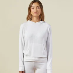 MONROW Supersoft Pullover Hoody WHITE Fashion