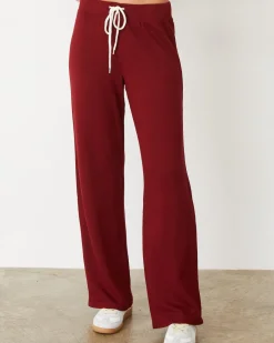 MONROW Supersoft Straight Leg Vintage Sweat RUBY Clearance