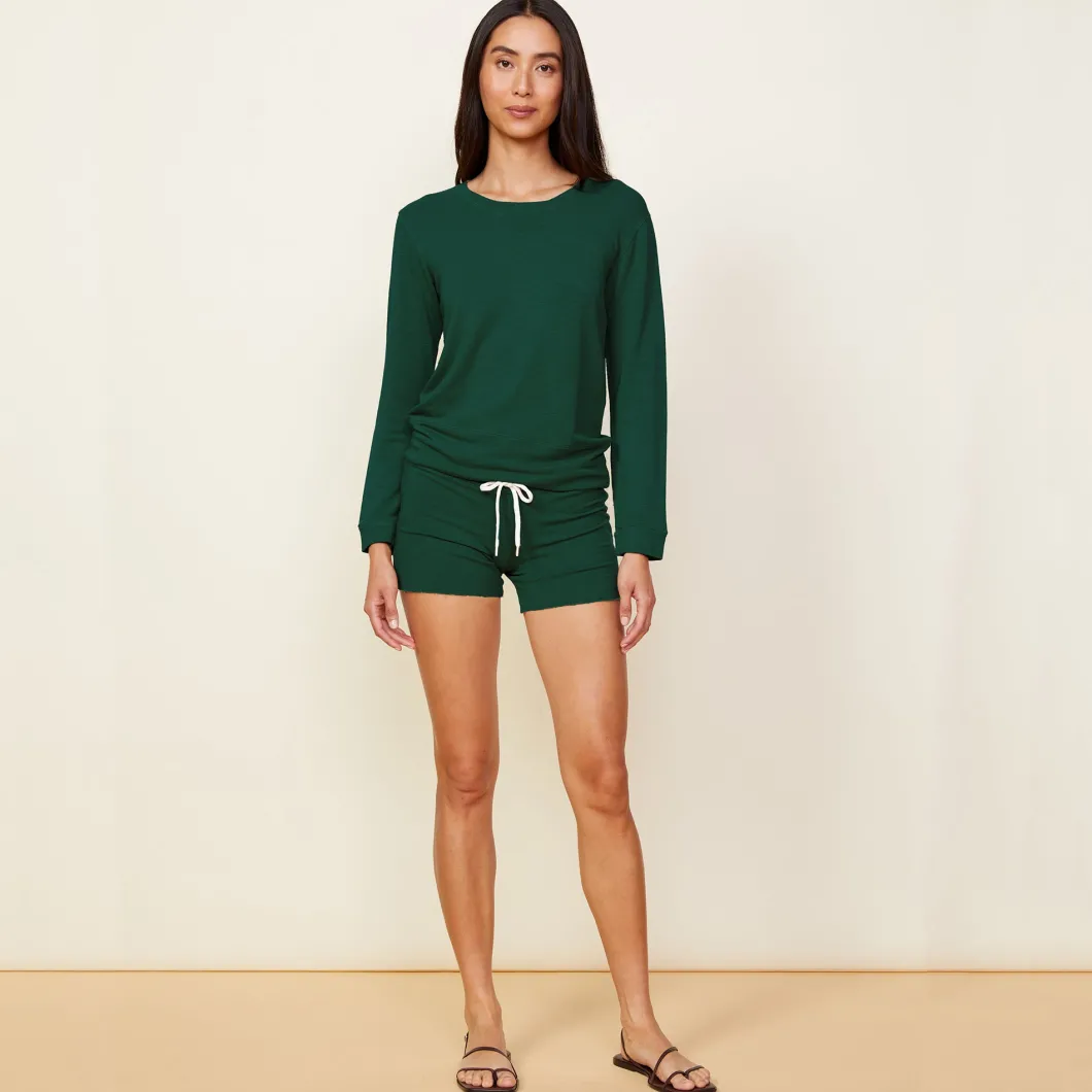 MONROW Supersoft Vintage Shorts EVERGREEN New