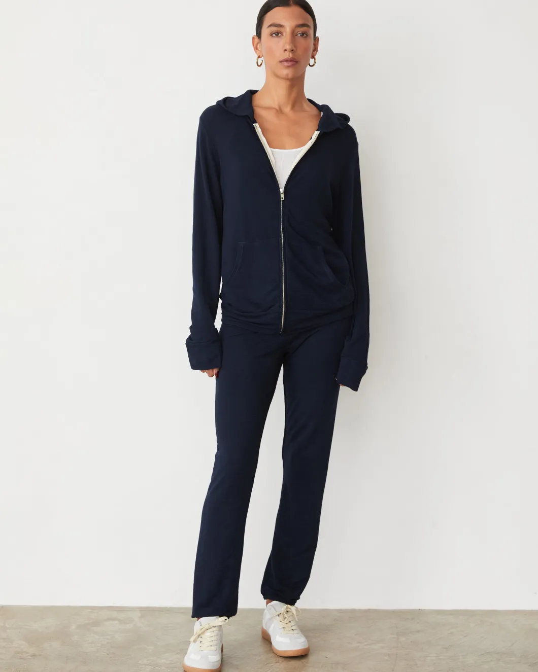 MONROW Supersoft Zip Up Hoody BLUEBLACK Clearance