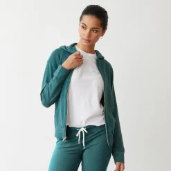 MONROW Supersoft Zip Up Hoody CACTUS Sale