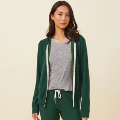 MONROW Supersoft Zip Up Hoody EVERGREEN Best