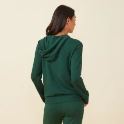 MONROW Supersoft Zip Up Hoody EVERGREEN Best