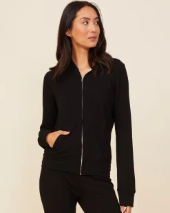 MONROW Supersoft Zip Up Hoody - Color BLACK Shop