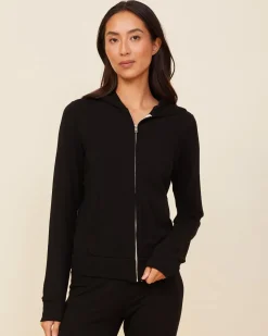 MONROW Supersoft Zip Up Hoody - Color BLACK Shop