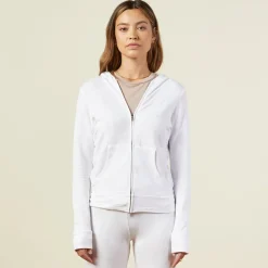 MONROW Supersoft Zip Up Hoody - Color WHITE Outlet