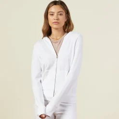 MONROW Supersoft Zip Up Hoody - Color WHITE Outlet