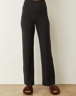 MONROW Supima Rib Flare Pant BLACK Outlet