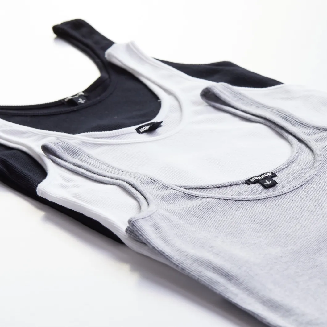 MONROW Supimafine Rib Scoop Neck Tank Set - Assorted Colors ASSORTEDCOLORS Flash Sale
