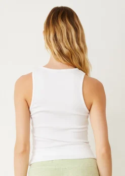 MONROW Supimaluxe Rib High Neck Tank WHITE Hot