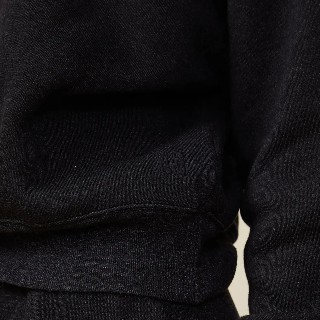 MONROW Teddy Fleece Crew Neck Sweatshirt BLACK New