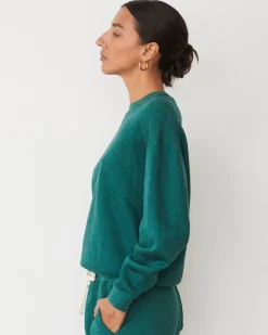 MONROW Teddy Fleece Crew Neck Sweatshirt FOREST Cheap