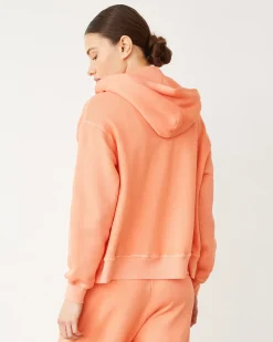 MONROW Teddy Fleece Relaxed Zip Up Hoody SORBET Cheap