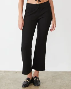 MONROW Tencel Rib Kick Flare BLACK Discount