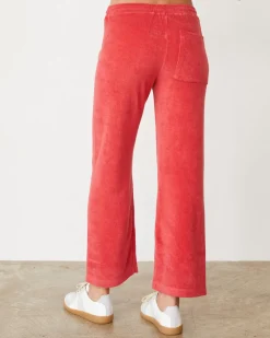 MONROW Terry Cloth Crop Pant CHERRY Sale