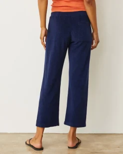 MONROW Terry Cloth Crop Pant NAVY Best