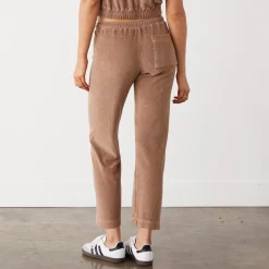 MONROW Terry Cloth Crop Pant PECAN Best