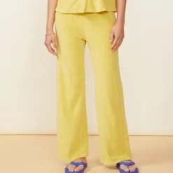 MONROW Terry Cloth High Waisted Flare Sweat KIWI New