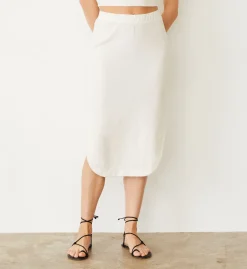 MONROW Terry Cloth Midi Skirt PEARL Outlet