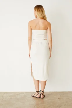 MONROW Terry Cloth Midi Skirt PEARL Outlet