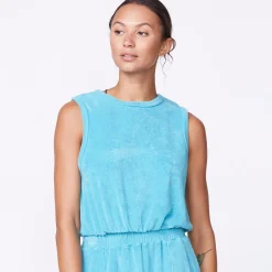 MONROW Terry Cloth Tank SKY Cheap