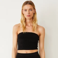 MONROW Terry Cloth Tube Top BLACK Outlet