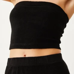 MONROW Terry Cloth Tube Top BLACK Outlet