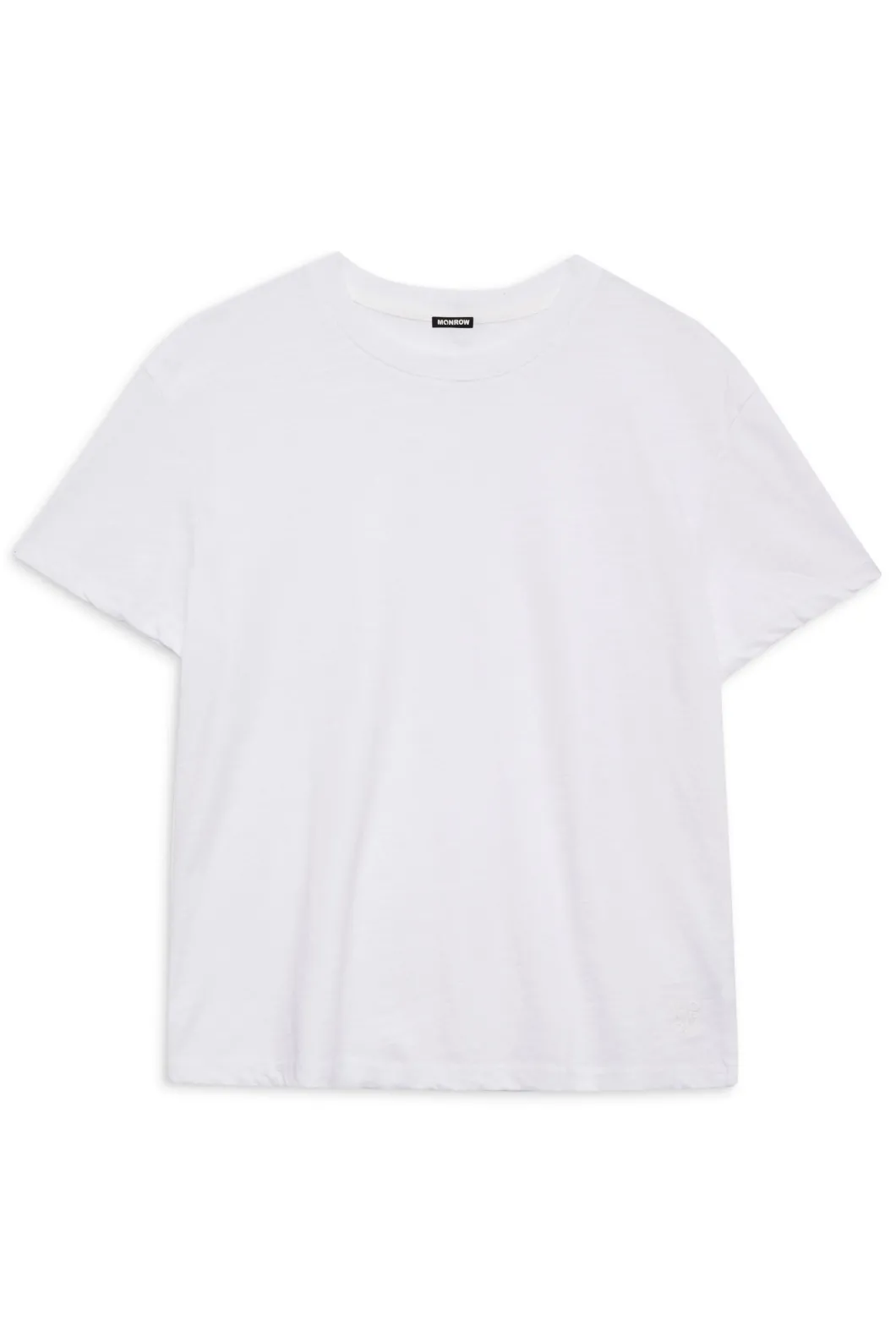 MONROW Textured Tri-Blend Basic Crew Neck Tee WHITE Discount