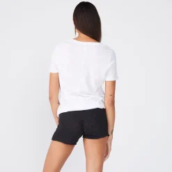 MONROW Textured Tri-Blend Relaxed Crew Neck Tee WHITE Cheap