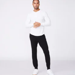 MONROW Thermal Henley WHITE Clearance