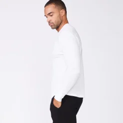 MONROW Thermal Henley WHITE Clearance