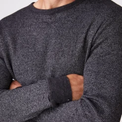 MONROW Thermal Long Sleeve Crew BLACK Discount