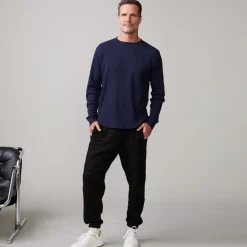 MONROW Thermal Long Sleeve Crew INDIGO Clearance