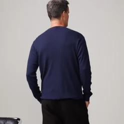 MONROW Thermal Long Sleeve Crew INDIGO Clearance
