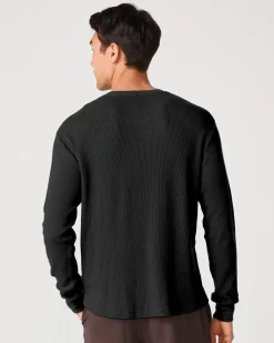 MONROW Thermal Long Sleeve Crew Neck BLACK Flash Sale