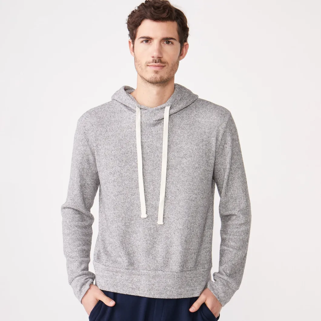 MONROW Thermal Pullover Hoody DARKHEATHER Clearance