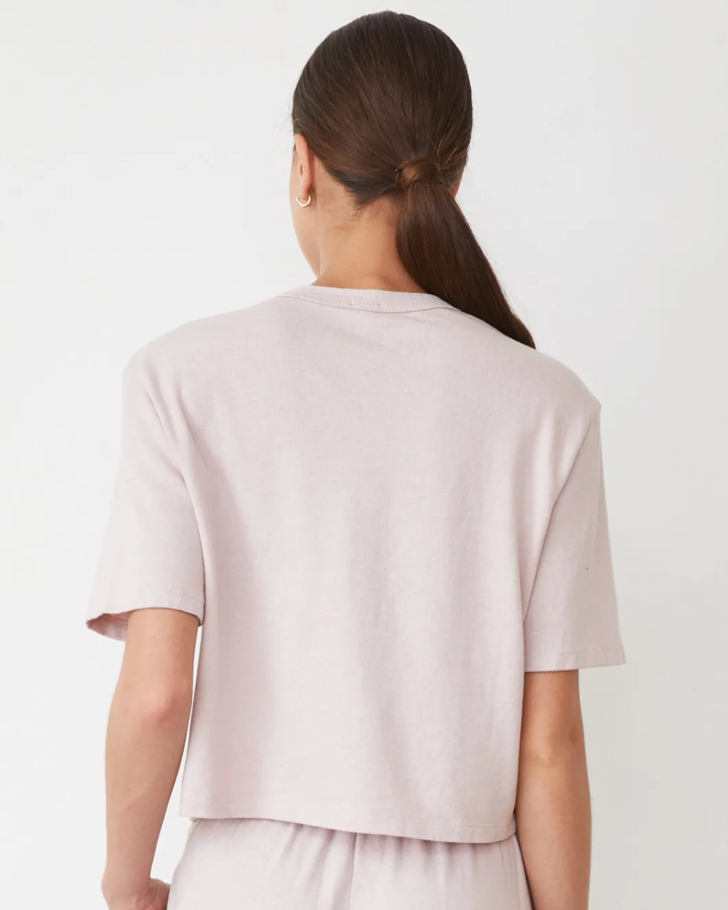 MONROW Vintage Fleece Pocket Crew CHALKPINK Clearance