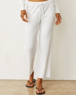 MONROW Waffle Crop Lounge Sweat WHITE Shop